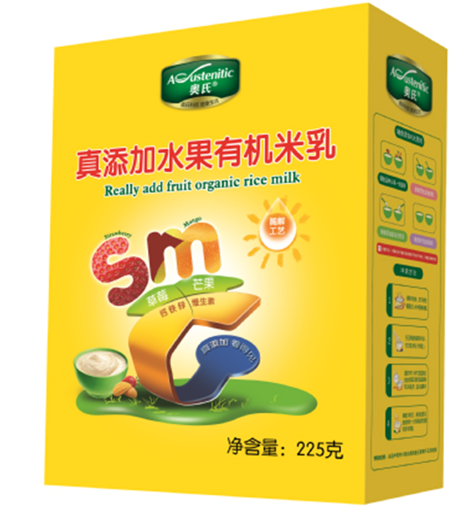 盒真添加水果有機米乳